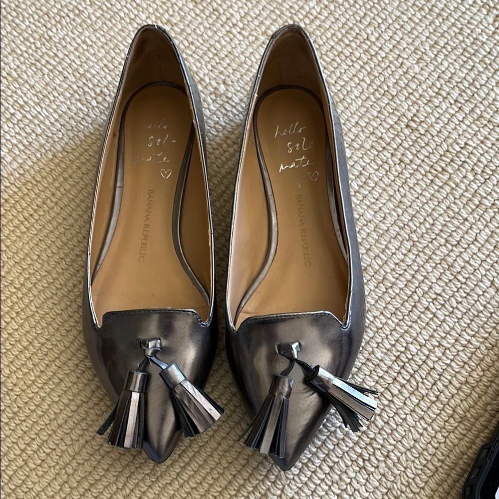 Banana Republic pewter Tassel Loafers